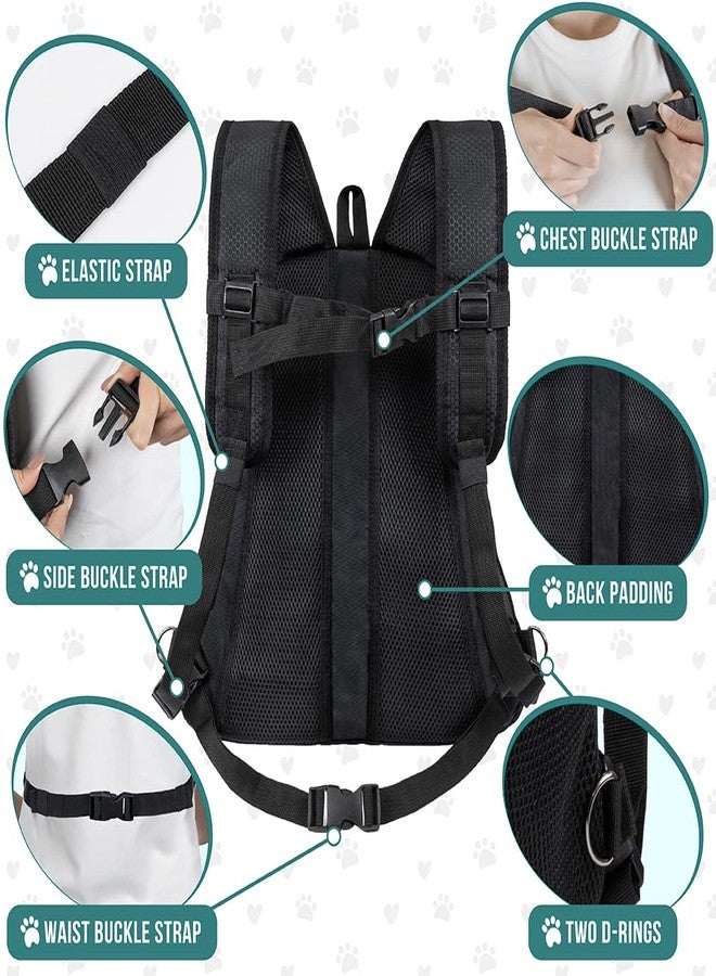 PetAmi Dog Front Carrier Backpack, Adjustable Dog Pet Cat Chest Carrier Backpack, Ventilated Dog Carrier for Hiking Camping Travel, Small Medium Dog Puppy Large Cat Carrying Bag, Max 15 lbs, Black - Image 5
