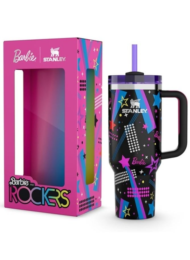 Stanley Retro ’80s Rockers 40oz Insulated Quencher Tumbler | Stainless Steel Double-Wall Travel Cup with Handle & Straw | Leak-Resistant Lid, Reusable Eco-Friendly Hydration Cup, Limited Collectible Edition - Image 1