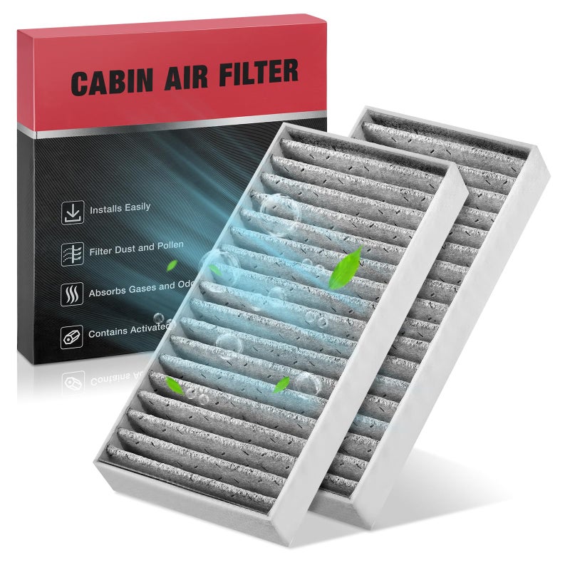 BDFHYK 2PC CF11777 Cabin Air Filter wActivated Carbon Compatible with Jeep 2011 Wrangler V6 38L 2018 Wrangler JK V6 36L 20122017 Wrangler V6 36L