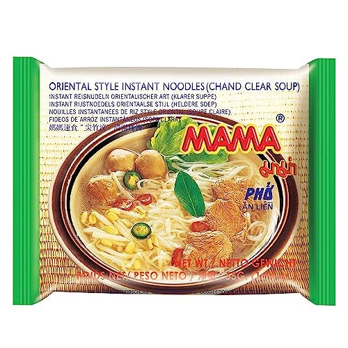 MAMA Noodles Chand Clear Soup Instant Rice Noodles w/Delicious Thai Flavors, Hot & Spicy Noodles, No Trans Fat w/Fewer Calories Than Deep Fried Noodles 30 Pack - Image 1