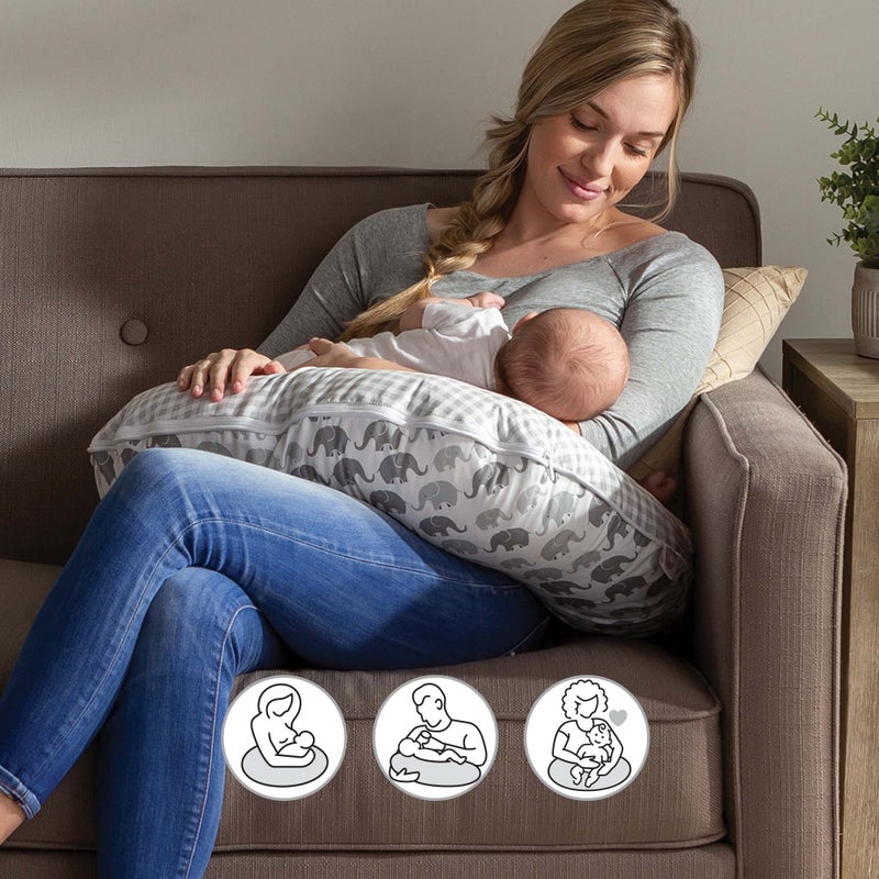 Boppy Nursing Pillow Quick-Dry Gray Elephant Cover - Fits Original Boppy, for Breastfeeding and Bottle Feeding - Image 3