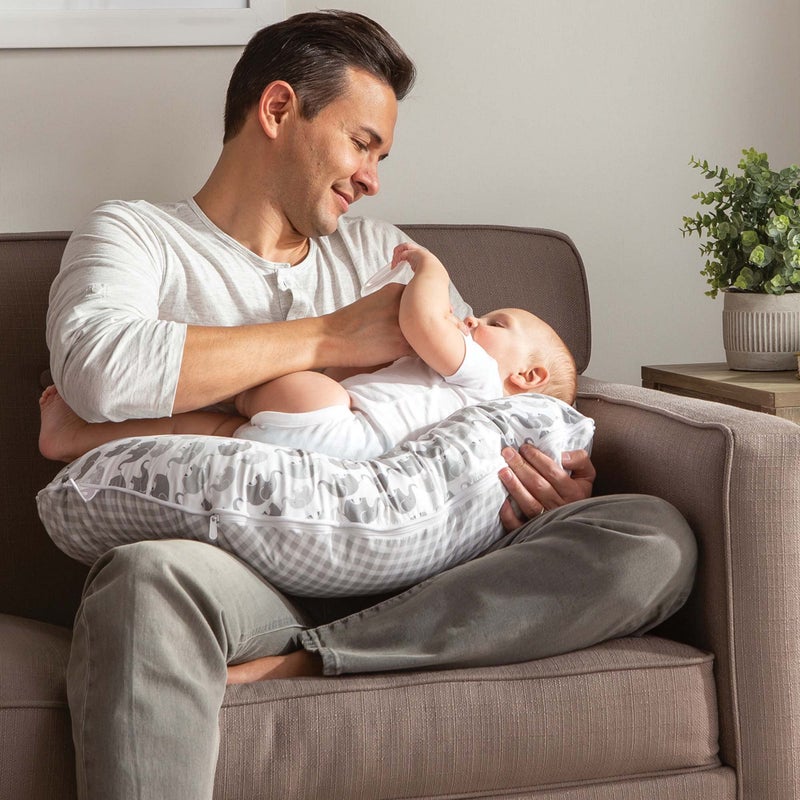 Boppy Nursing Pillow Quick-Dry Gray Elephant Cover - Fits Original Boppy, for Breastfeeding and Bottle Feeding - Image 5