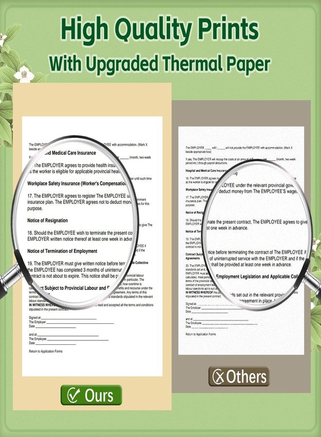 Omezizy Thermal Printer Paper Roll - US Letter Size (8.5" × 11") - Quick-Dry - Compatible with M832 & M08F Letter Portable Printers - Ideal for Office, Home, and Study Use - 2 Rolls (42.6ft) - Image 4