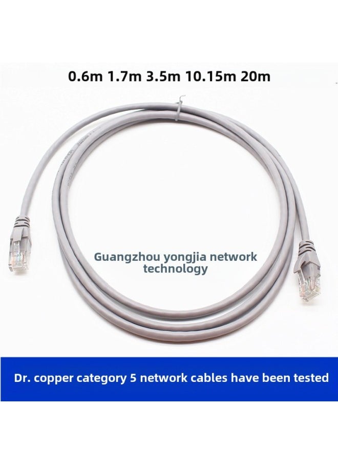 Generic Dr. Copper Category 5e Computer Network Cable Finished Full Copper Network Jumper Over FLUKE Test 1.3m 5.1m-Color:Gray-Cord Length:5m  - Image 2
