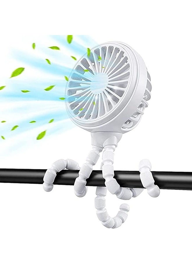 Arabest Cat Portable Stroller Fan，Octopus Fan with 360° Swivel Tripod, Silent, 3-speed Adjustable for Stroller, Bike, Car Seat, Treadmill Scenarios (White)  - Image 1