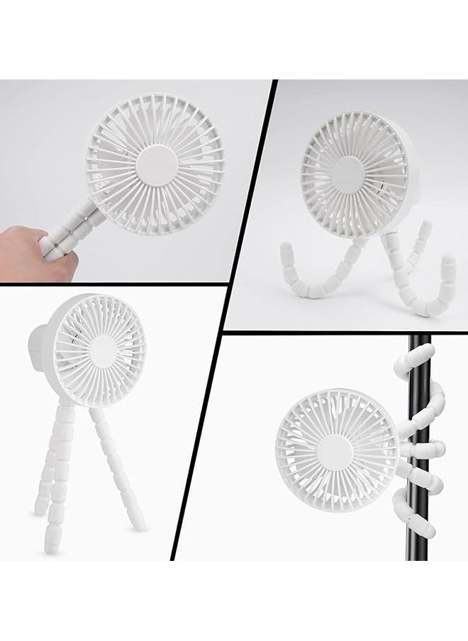 Arabest Cat Portable Stroller Fan，Octopus Fan with 360° Swivel Tripod, Silent, 3-speed Adjustable for Stroller, Bike, Car Seat, Treadmill Scenarios (White)  - Image 2