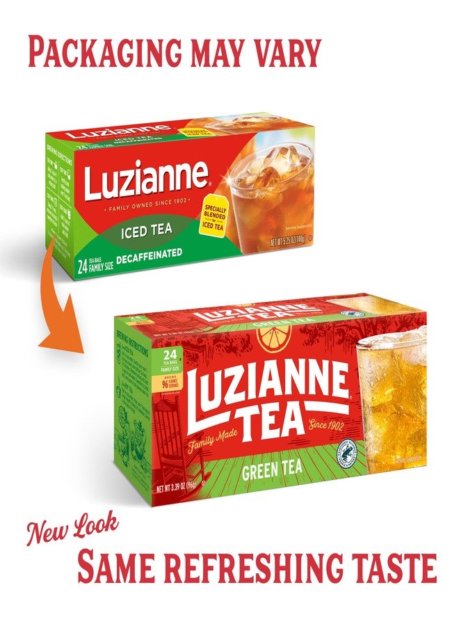 Luzianne أكياس شاي لوزيان الأخضر، حجم عائلي، علبة تحتوي على 24 كيس (عبوة من قطعتين) - Image 4