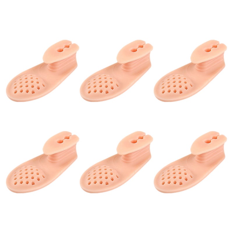 6 Pairs Toe Separators for Bunions Big Toe Alignment and Spacer Overlapping Silicone Cushions Use Light Brown - Image 4