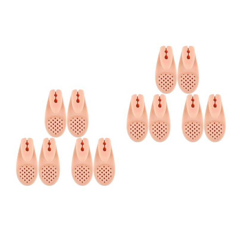6 Pairs Toe Separators for Bunions Big Toe Alignment and Spacer Overlapping Silicone Cushions Use Light Brown - Image 1