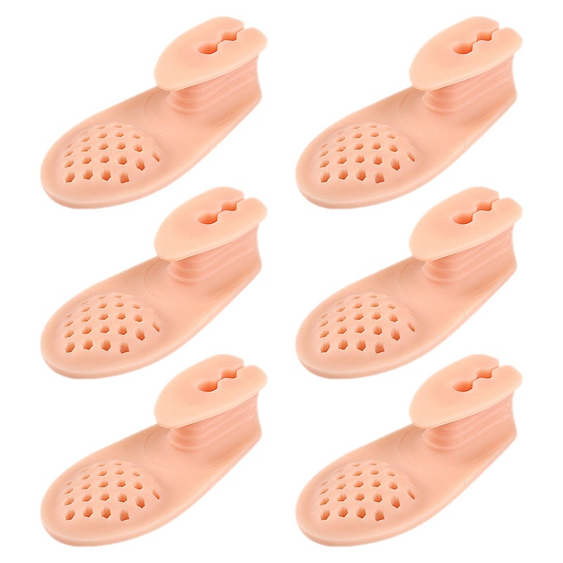 6 Pairs Toe Separators for Bunions Big Toe Alignment and Spacer Overlapping Silicone Cushions Use Light Brown - Image 2