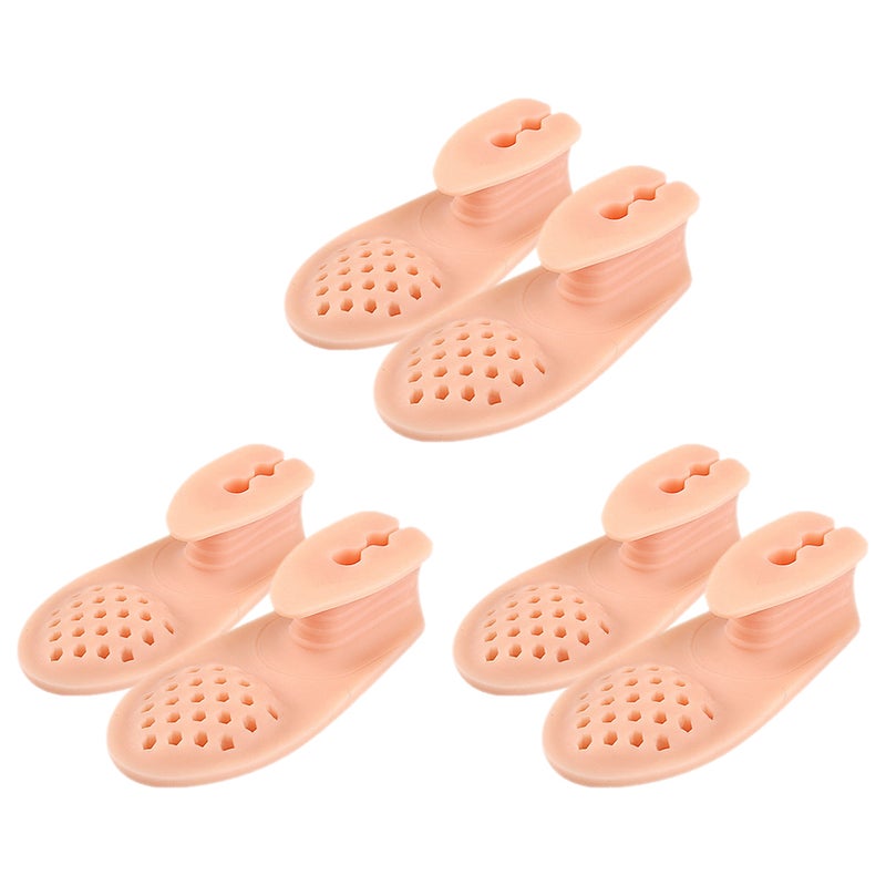 6 Pairs Toe Separators for Bunions Big Toe Alignment and Spacer Overlapping Silicone Cushions Use Light Brown - Image 3