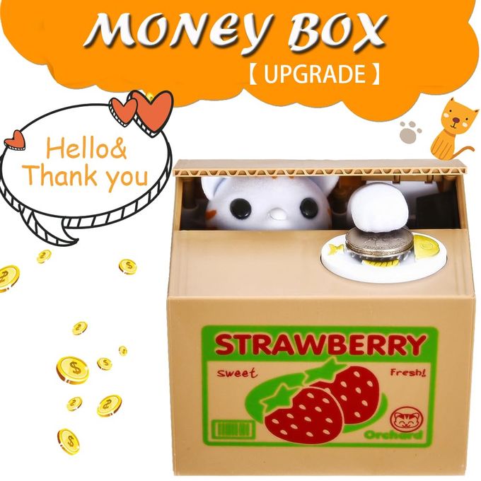 HmiL-U Cat Stealing Money Bank, Piggy Bank for Kids, Coin Bank for Money Saving, Automatic Stealing Money with English Speaking, Creative Gift - Image 3