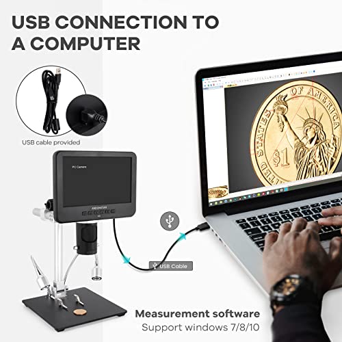 Andonstar AD246S-M HDMI Digital Microscope 2000x for Adults, 3 Lens 2160P UHD Video Record, 7 Inch LCD Soldering Microscope for Electronics Repair, Error Coins, Pro Boom Arm Stand, Windows Compatible - Image 5