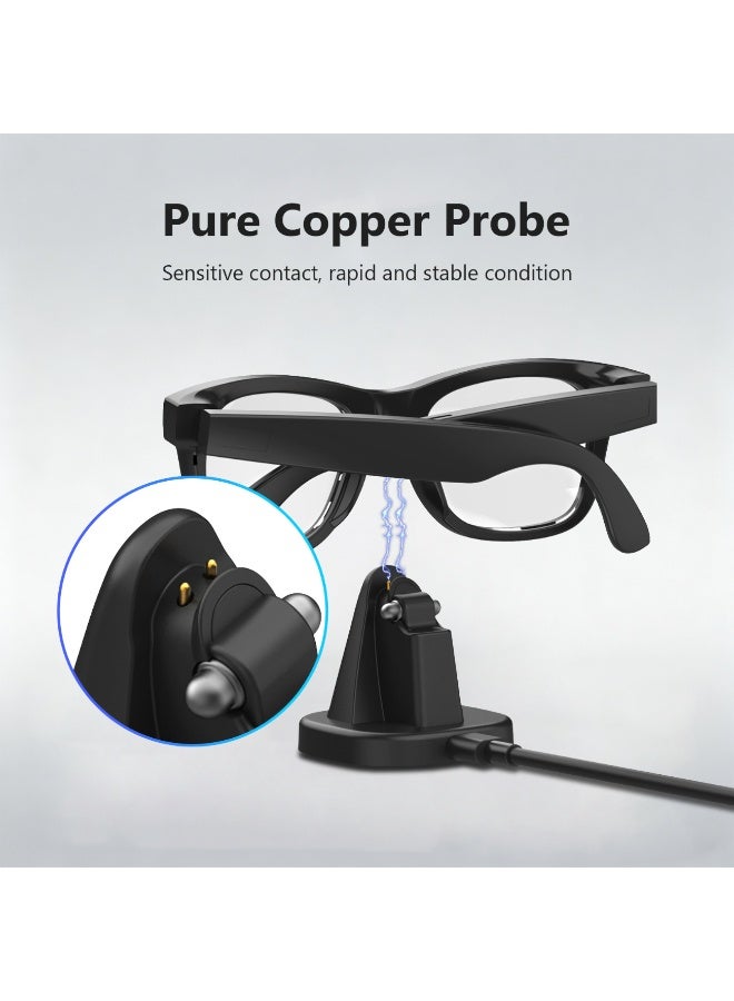 Charging Station Compatible with Ray-Ban Meta Wayfarer/Skyler/Headliner/Oakley HSTN, Magnetic Charger Dock Stand with Fast Charging & LED Indicator for AI Smart Glasses - Image 3