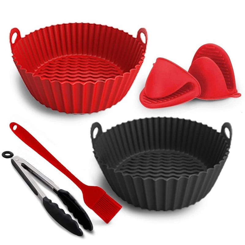 ZUSTPACK Air Fryer Silicone Liners2 Pack Silicone Liners 75 Inch Air Fryer Liners Oven Accessories Replacement of Flammable Parchment Liner Paper - Image 1