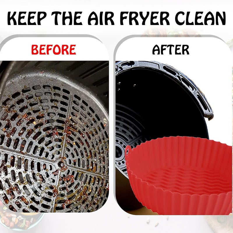 ZUSTPACK Air Fryer Silicone Liners2 Pack Silicone Liners 75 Inch Air Fryer Liners Oven Accessories Replacement of Flammable Parchment Liner Paper - Image 3