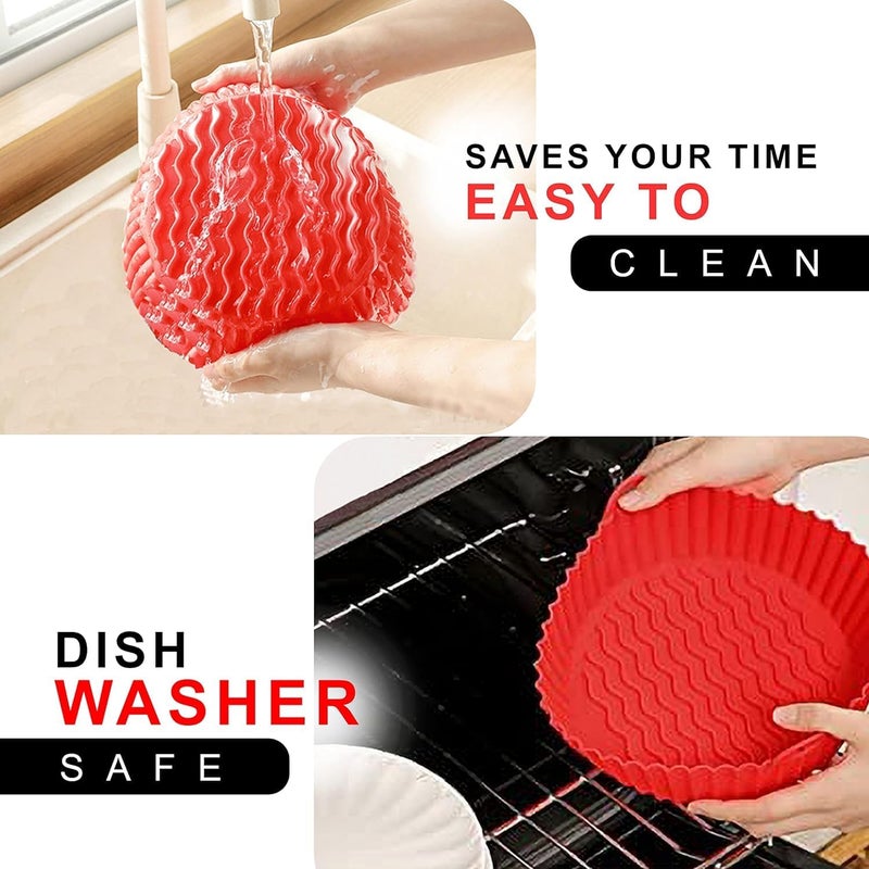ZUSTPACK Air Fryer Silicone Liners2 Pack Silicone Liners 75 Inch Air Fryer Liners Oven Accessories Replacement of Flammable Parchment Liner Paper - Image 2