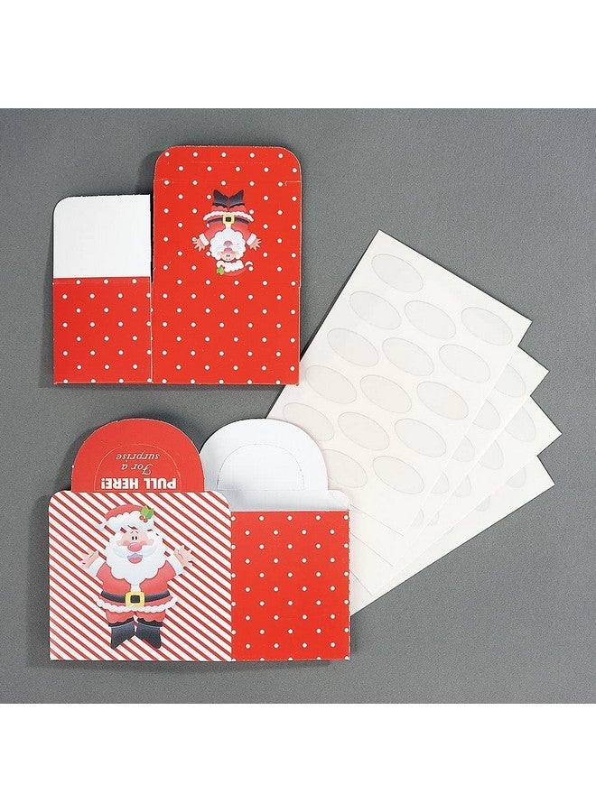 كارانت مجموعة موزع نقود وحقيبة هدايا Happy Santa Christmas، حاملات فواتير مقاس 2-1/2 × 3 بوصات مع 3 أكياس هدايا مقاس 6-1/2 × 9 بوصات، صندوق نقود ممتع للعطلات للأطفال، يتضمن 60 ختمًا لربط كل فاتورة - Image 3