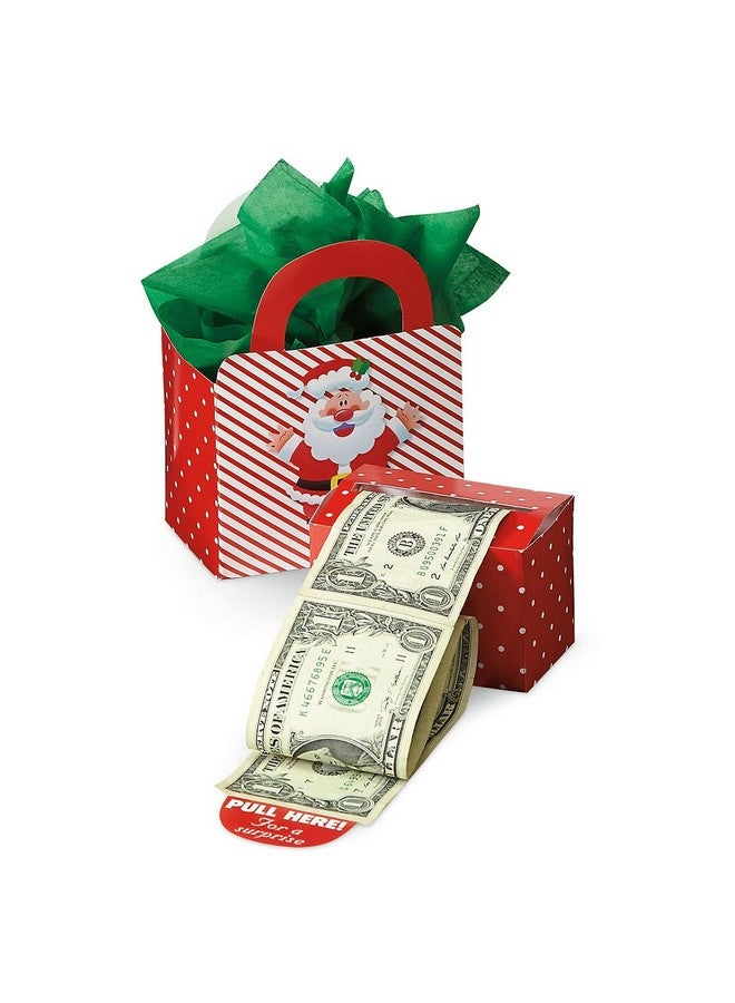 كارانت مجموعة موزع نقود وحقيبة هدايا Happy Santa Christmas، حاملات فواتير مقاس 2-1/2 × 3 بوصات مع 3 أكياس هدايا مقاس 6-1/2 × 9 بوصات، صندوق نقود ممتع للعطلات للأطفال، يتضمن 60 ختمًا لربط كل فاتورة - Image 1