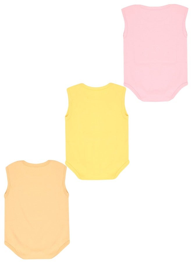 dongli Cotton Unisex Baby Sleeveless Bodysuits(Pack 3) - Image 2