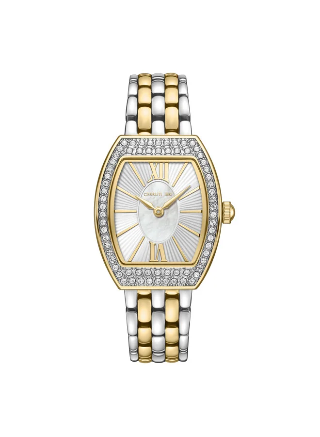 Calliano 21mm White Mother-of-pearl Dial Quartz Analog Watch For Women