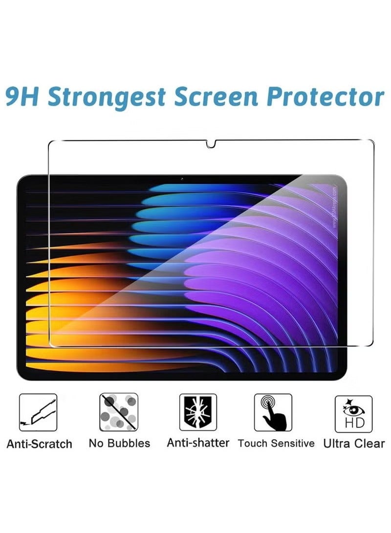 TIGER [2 Pack] Screen Protector for Xiaomi Pad 7 / Xiaomi Pad 7 Pro – Tempered Glass Film with 9H Hardness, HD Clarity, Anti-Fingerprint Coating, No Bubble Easy Installation, Ultra-Resistant Scratch Protection, Transparent Protective Screen Film - Image 2