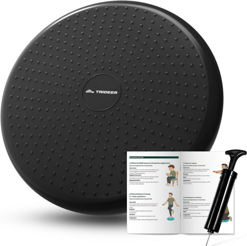 Trideer Wobble Cushion Core Balance Disc, Flexible Seating for Classroom Elementary, Wiggle Seat for Sensory Kids, Balance Pad with Inflation Pump - Image 1