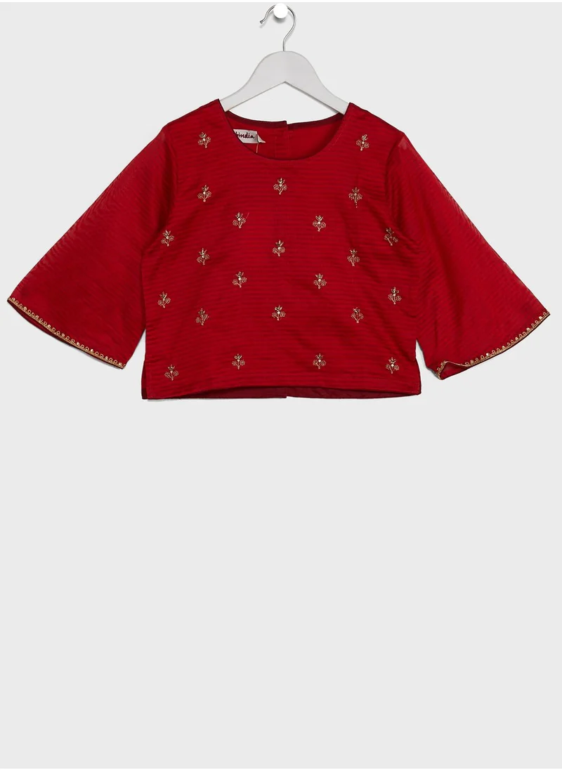 Fabindia Kids Lehenga Churidar With Dupatta