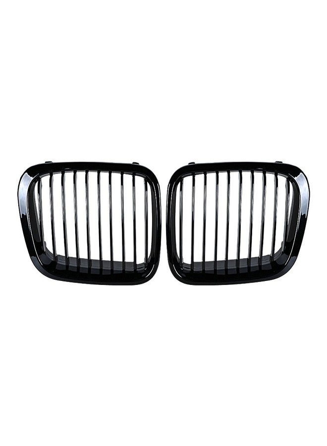 Astra Depot شبكة أمامية يسارية يمين من أسترا ديبوت متوافقة مع سيارات BMW E46 316i 318i 320i 323i 325i 328i 330i سيدان موديلات 1998-2001 (أسود لامع) - Image 2