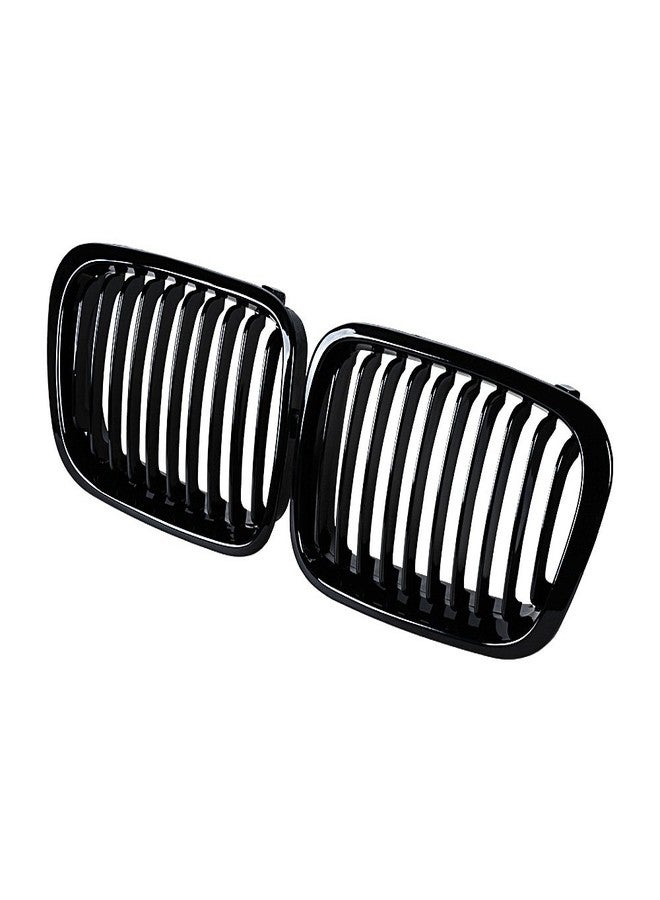 Astra Depot شبكة أمامية يسارية يمين من أسترا ديبوت متوافقة مع سيارات BMW E46 316i 318i 320i 323i 325i 328i 330i سيدان موديلات 1998-2001 (أسود لامع) - Image 1