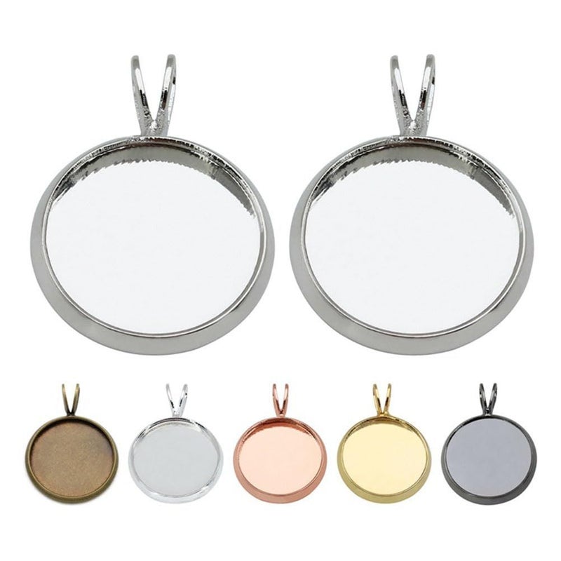 EXCEART 10pcs Silver Plated V Shape Bezel Pendant Trays for DIY Jewelry Making - Image 2
