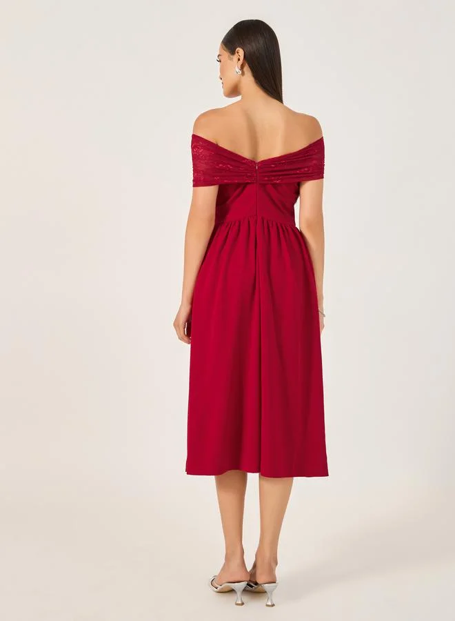 Styli Off-Shoulder Midi Dress