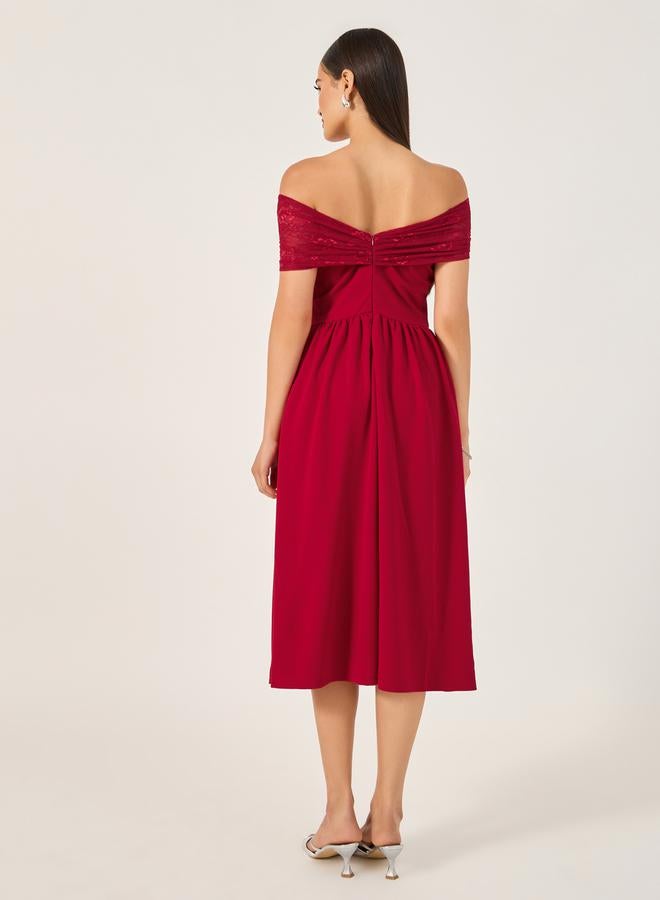Styli Off-Shoulder Midi Dress  - Image 5