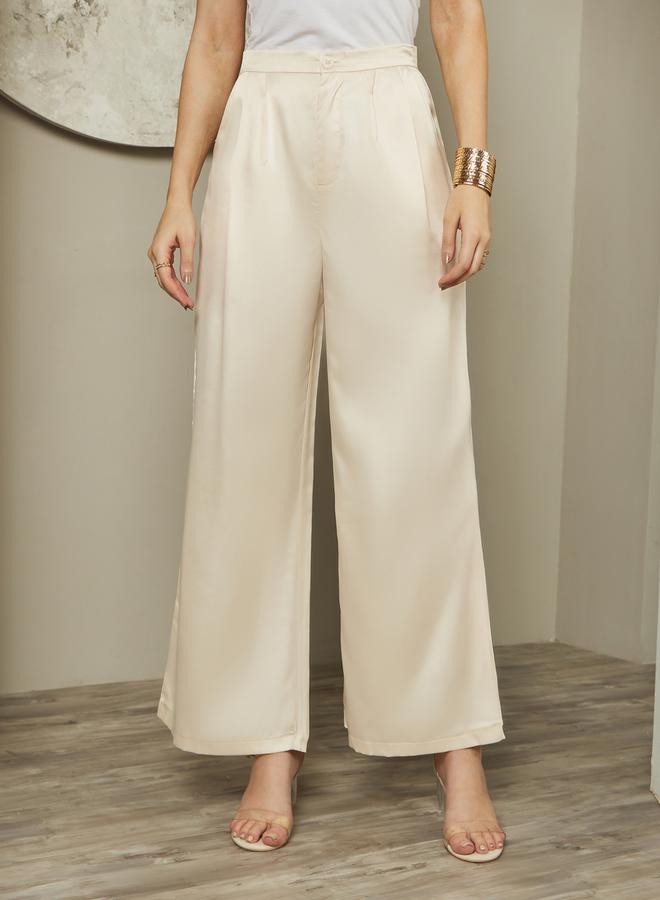 Styli Mid Rise Wide Leg Satin Pants  - Image 2