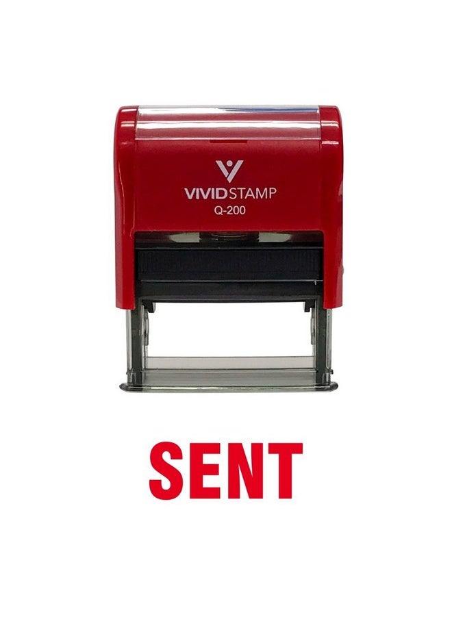 Vivid Stamp Sent Self Inking Rubber Stamp (Red Ink) - Medium  - Image 2
