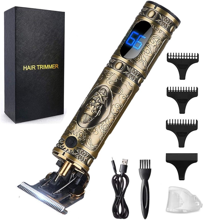 RESUXI Hair Clippers for Men Hair Trimmer for BarbersProfessional Cordless T Blade Trimmer Beard Edger Liners for MenBarber Shavers for Hair CuttingGold Knight CloseCutting Hair Machine