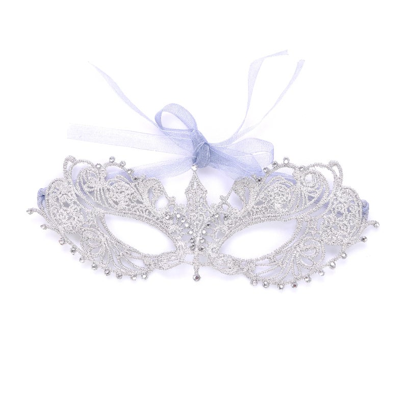 Liatunou Women's Masquerade Mask Lace Eye Mask for Ball Proms and Party (Silver) - Image 5