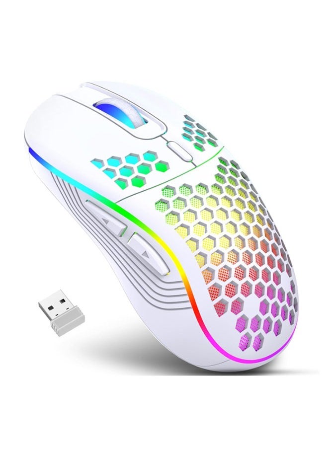 Tri-mode Bluetooth Wireless Gaming Mouse Rechargeable Computer Mouse Ergonomic Mice Honeycomb Design With RGB Backlight USB Receiver 7 Buttons Adjustable DPI  - Image 1