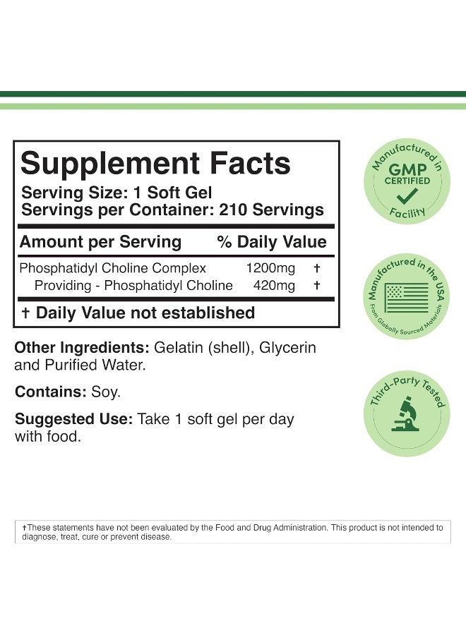 كبسولات هلامية من فوسفاتيديل كولين 210 × 1200 ملجم - Image 2