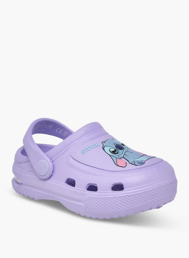 ديزني Girls Stitch And Angle Print Clogs