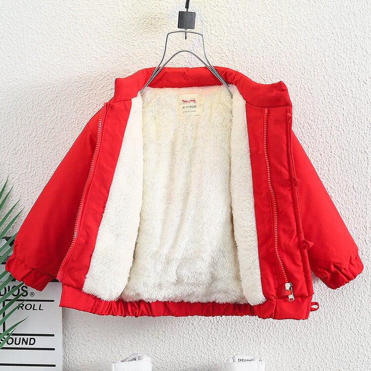 Boys' Fleece-Lined Flag-Winning Coat Clothes Children'S Thickened Warm Annual Clothes Baby Winter National Fashion Top - Image 5