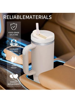 Oasisgalore 2 Pack 40 OZ  White Tumbler Lids, Compatible with Stanley Cup, Replacement Lids for Stanley Travel Tumblers.  - Image 3