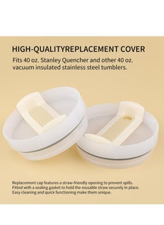 Oasisgalore 2 Pack 40 OZ  White Tumbler Lids, Compatible with Stanley Cup, Replacement Lids for Stanley Travel Tumblers.  - Image 5