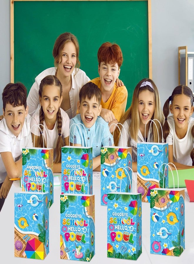 ٢٤ كيس هدايا لحفلات نهاية العام الدراسي، هدايا لحفلات الصيف بجانب المسبح، أكياس حلوى وداعًا للمدرسة ومرحبًا بالمسبح، حقائب هدايا لحفلات التخرج ورياض الأطفال - Image 5