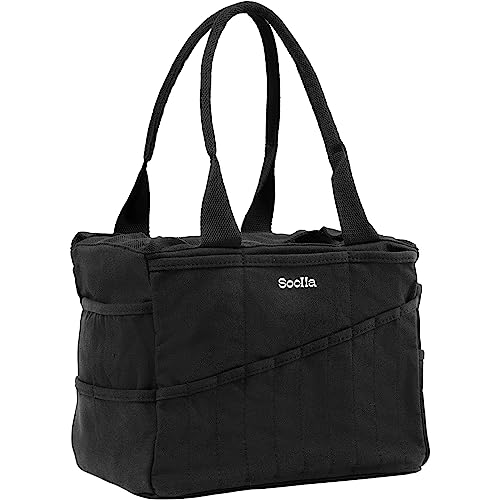 Soolla Studio Bag: Pottery Tool Bag & Craft Storage, Art Supply Organizer, Washable Tote, Knitting Yarn Carrier, Crochet Projects, 30 Pockets, 20+ Canvas Colors, Gift For Artists & Teachers (Blackout) - Image 2