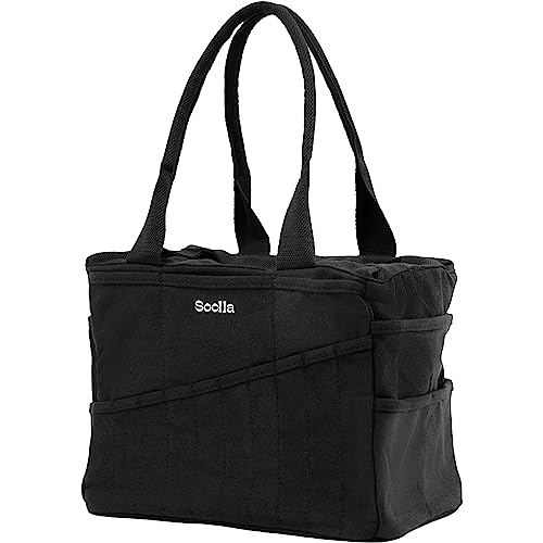 Soolla Studio Bag: Pottery Tool Bag & Craft Storage, Art Supply Organizer, Washable Tote, Knitting Yarn Carrier, Crochet Projects, 30 Pockets, 20+ Canvas Colors, Gift For Artists & Teachers (Blackout) - Image 4