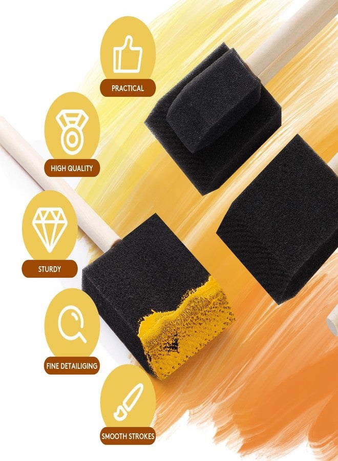 REDOVANT 120 Pcs Foam Paint Brushes, 2 Inch Foam Brush for Painting, Bulk Sponge Brushes with Wood Handles, Art Paintbrushes Set for Staining, Varnishing, Finishing, Touchup and DIY Craft Projects - Image 3