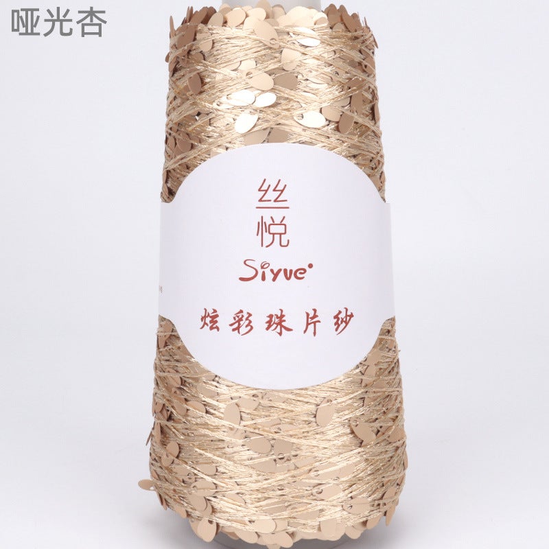 Siyue Colorful Beaded Yarn Line Special Waterdrop Shiny Beads Knitting Diy Handcrafted Braided Yarn Line Great Value Matte apricot 32# 