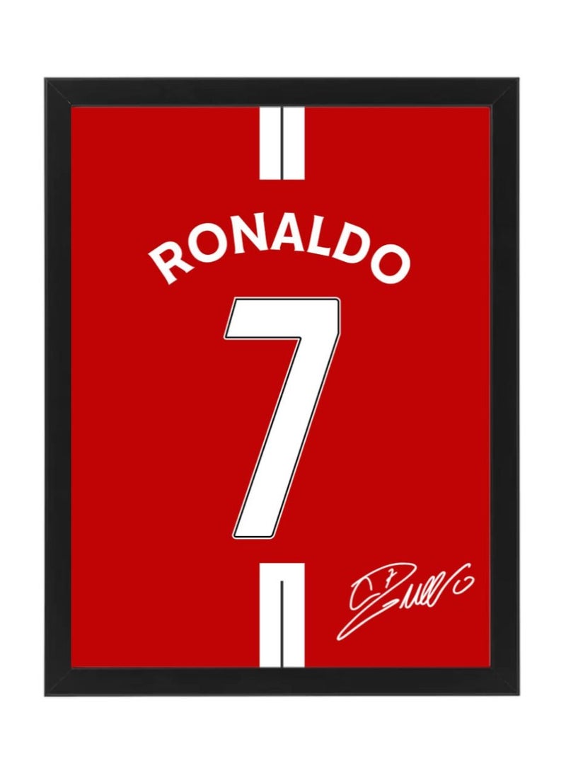 Boomah Accessories Set of 4, Cristiano Ronaldo Autographed Club Jerseys Collection Poster with Frame 30x40cm  - Image 2