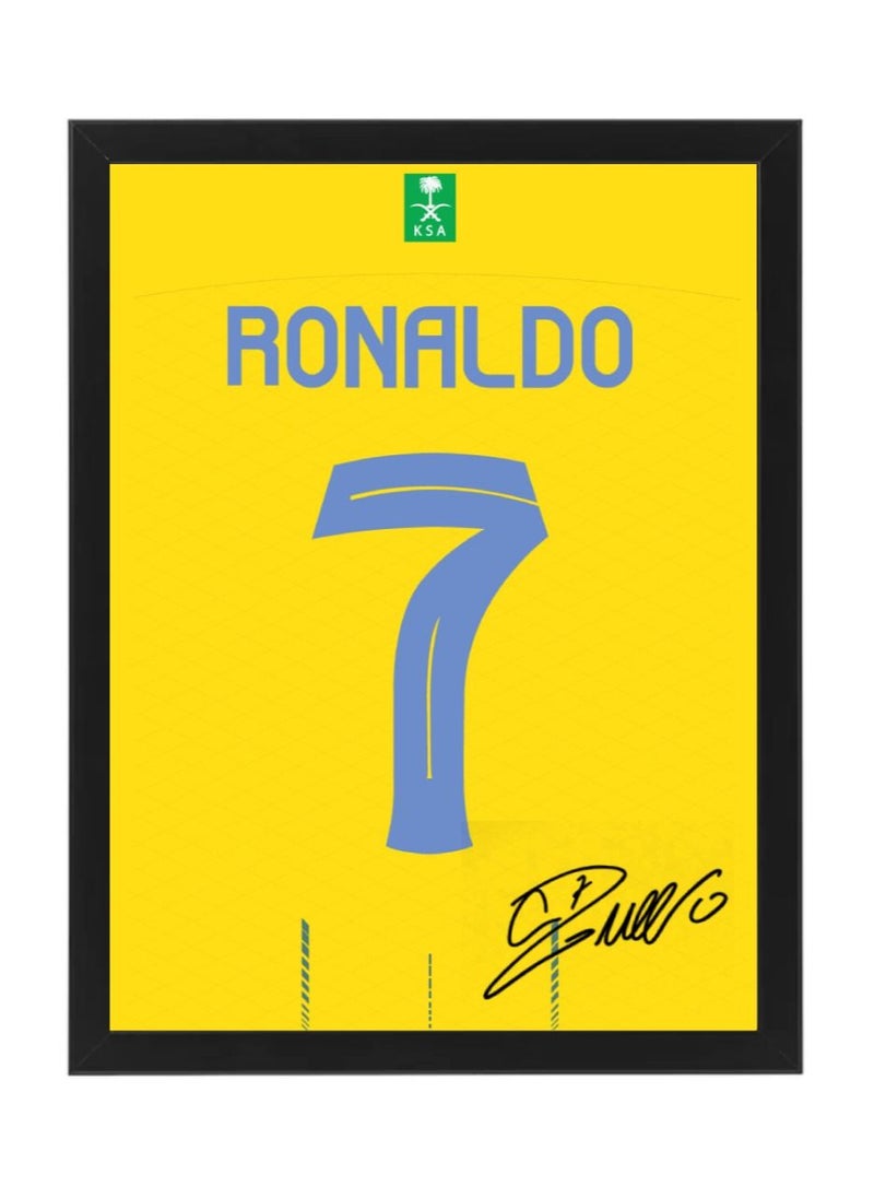 Boomah Accessories Set of 4, Cristiano Ronaldo Autographed Club Jerseys Collection Poster with Frame 30x40cm  - Image 5